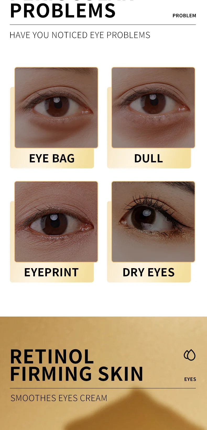 SADOER  Retinol Eye Cream Reduces Dark Circles and Wrinkles Moisturizes and Tightens The Eyes, Eye Cream Korean Eye Care Product
