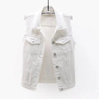 Fashion Denim Vest Women's Cropped Spring Summer Sleeveless Tops Short Jackets Waistcoat Top Outerwear Jean Cowboy Female