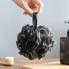 Soft Lufa Shower Sponge - Black - Dead Skin, Gives Glowing Skin - PE Skin-friendly Bath Ball for Home & Dormitory