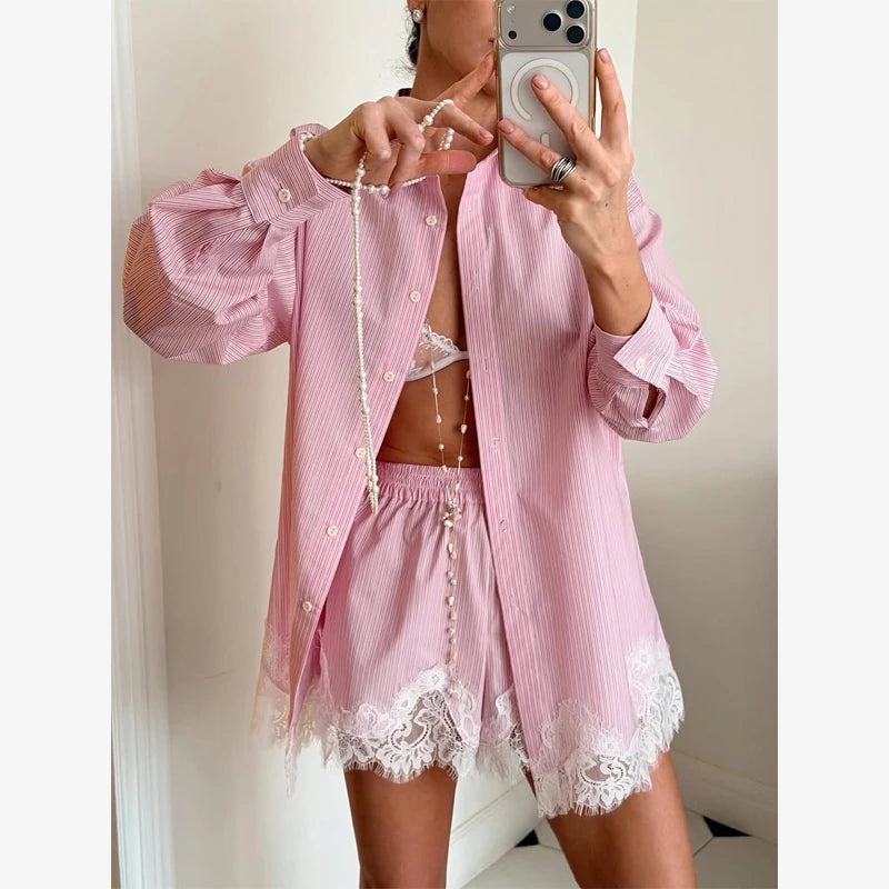 Women Solid Lapel Full Sleeves Pant Suits Chic Single Breasted Wide-leg Long Pants Sets 2026 Lady  Casual Daily Loose Fit Outfit