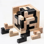 Creative 3D Cube Puzzle Luban Interlocking Creative Educational Wooden Toy Brain IQ Mind Early Learning Game Gifts For Children