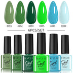 LILYCUTE Nail Gel Polish Set Pink Green Spring DIY Nail Art Design Long Lasting Soak Off UV Gel Manicure Painting Gel Vernis Kit