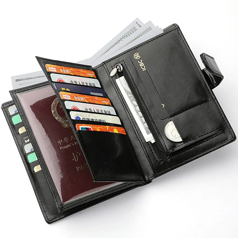 Stylish Travel Passport Bag Multi-Card Card Holder Portable Multi-Function Men's Wallet Image principale du produit
