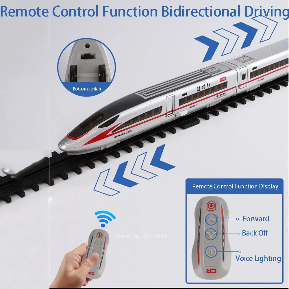 1:60 Scale FuXing High-speed Railway Toy Car Model Sound Light Remote Control Electric Simulation Train Models Ornaments Gifts