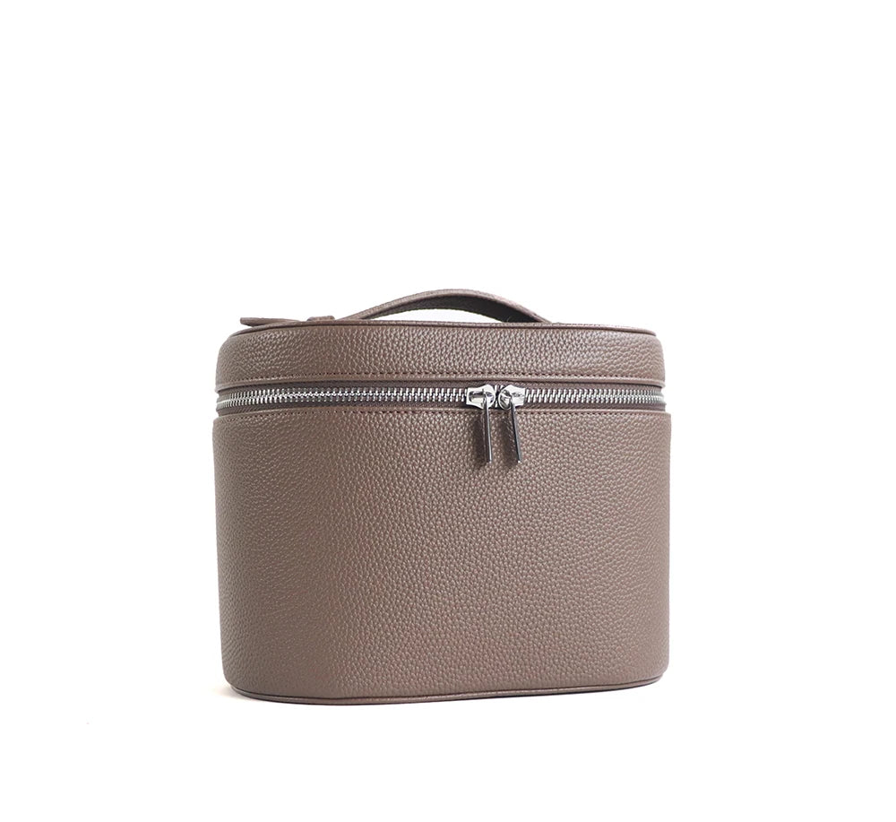 Large-capacity PU leather cosmetic box with internal storage box, customizable names and letters, travel portable cosmetic bag