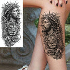 1 Sheet Realistic Jesus Holy Mother Pray Temporary Tattoos For Men Women Adults Long Lasting Waterproof Temp Fake Tattoo Sticker