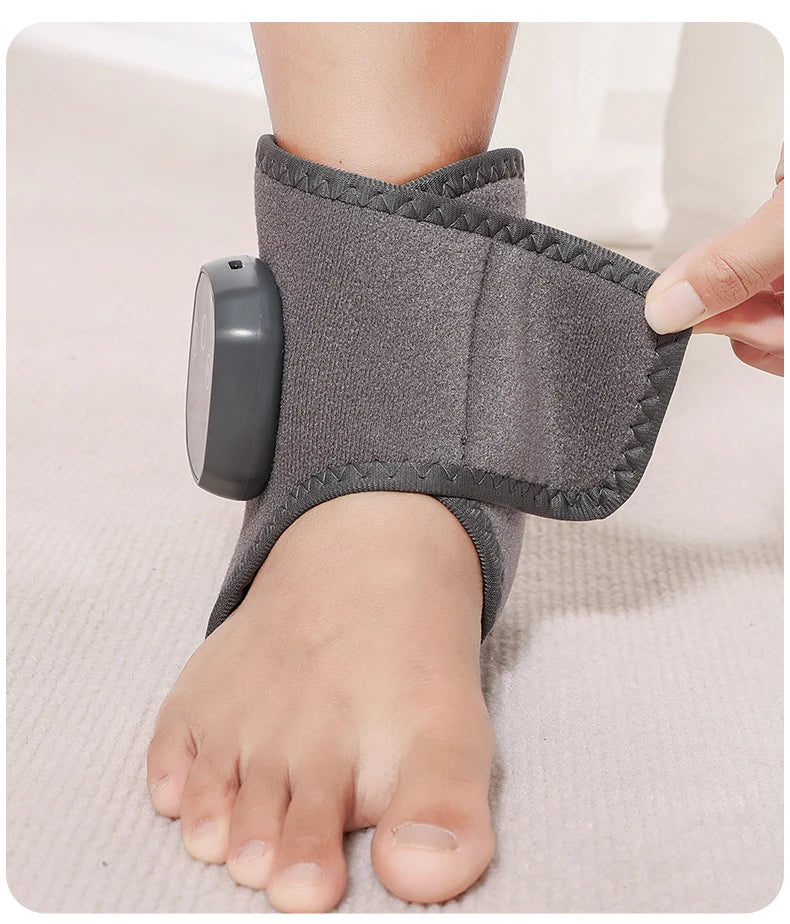 Electric Heat And Vibration Ankle Wrist Massager Hot Compress Therapy Ankle Massage Heated Wrap Support Brace Foot Protector