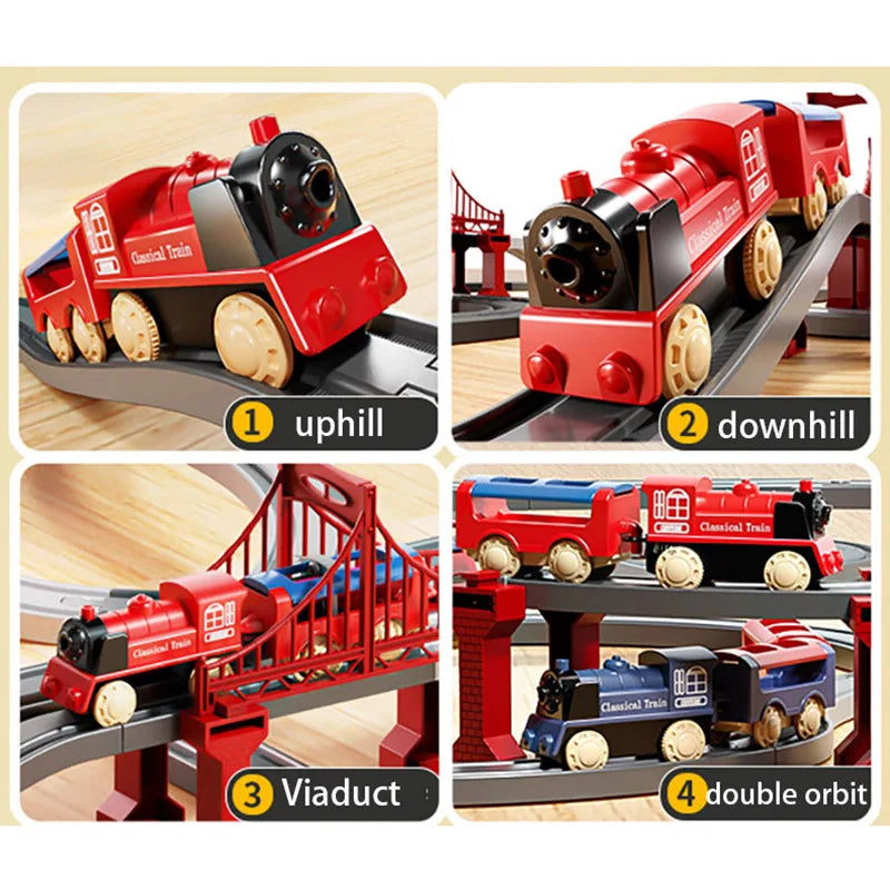 44Pcs/set Electric Train Track Sets Assembling Rail Train Car Toys Boy Educational Simulation Model Christmas Birthday Gift
