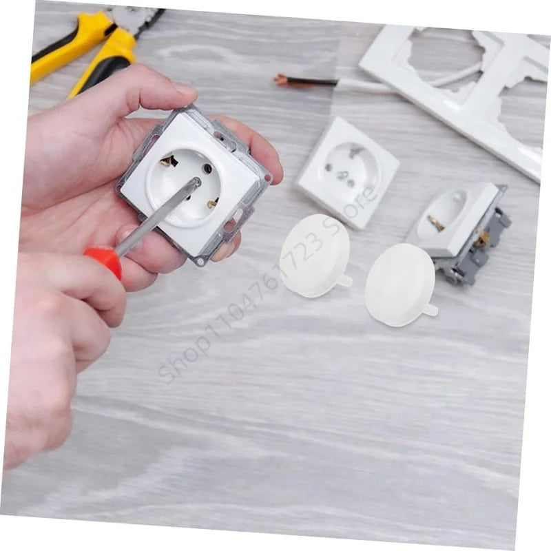 10Pcs White Electrical Safety Socket Protective Cover Baby Care Safe Guard Protection Anti Electric Shock Rotate Protectors