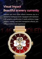 Fashion Zircon Smart Watch 1.46" AMOLED Screen 5.4 Bluetooth Call Heart Rate Temperature Monitoring Women Smartwatch Pedometer