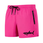 Shark Graphic Men's Board Shorts Summer Casual Beach Shorts with Mesh Liner Zipper Pockets Quick Dry Swim Trunks Bathing Suit