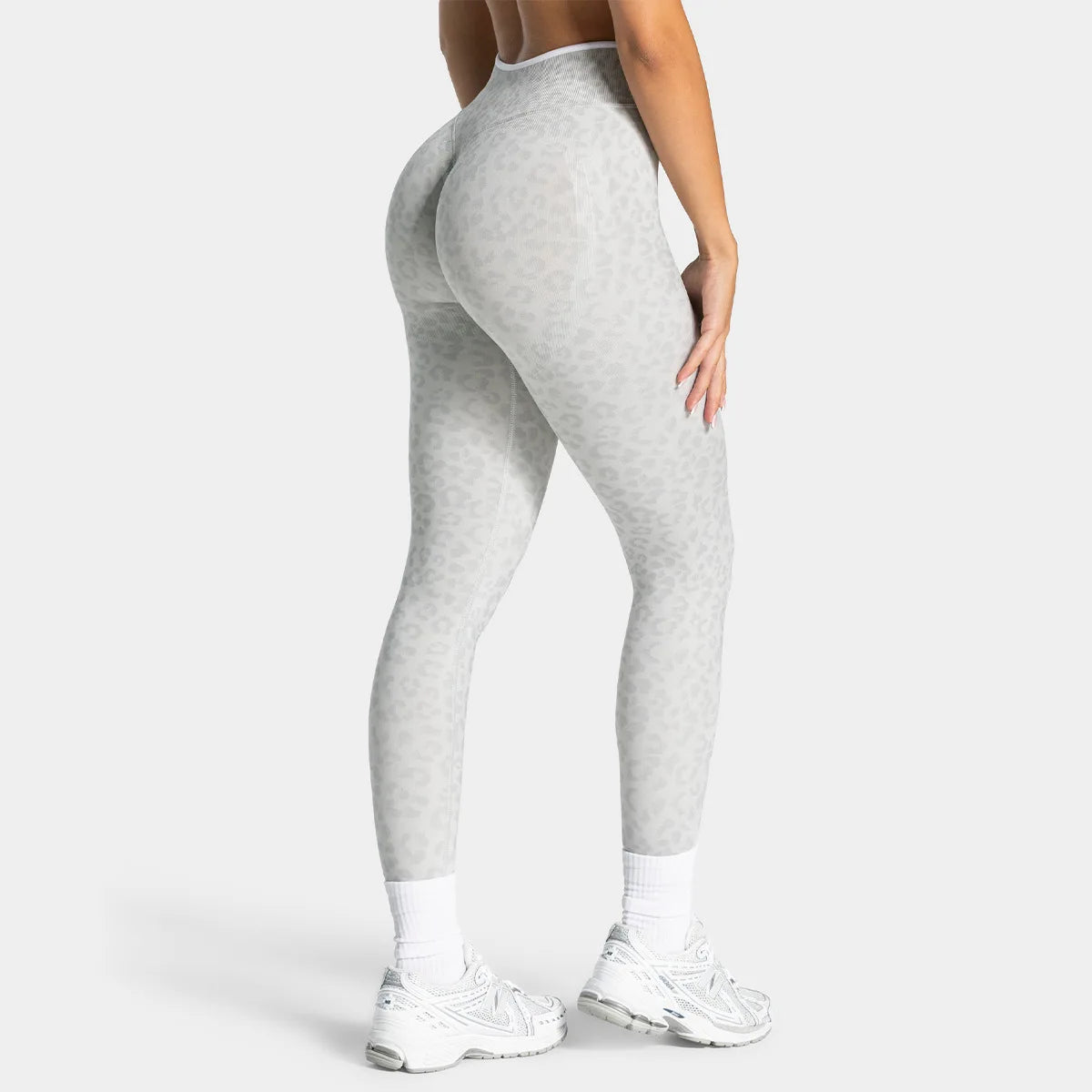 High Waist Leopard Print Yoga Pants, Butt Lifting Tummy Control Leggings 
