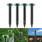 4/8X Solar Repeller Powered Ultrasonic Sonic Mouse Mole Pest Rodent Repellent Vibration Wave Yard Outdoor Garden Lawn Farm Field