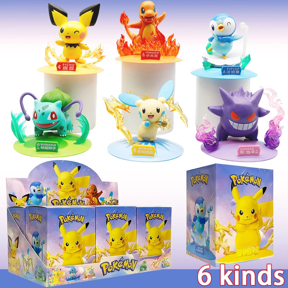 Pokemon Series Blind Box Pikachu Mewtwo Anime Figures Ornaments Dolls Gardevoir Sylveon Model Fans Desktop Car Christmas Gift Main image