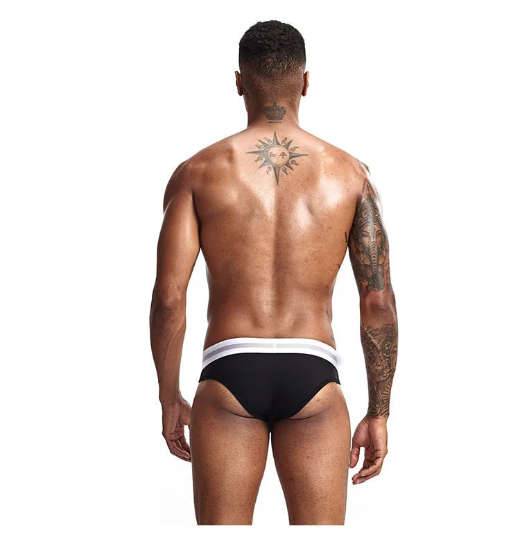 3pcs【LORIEN CREST】Men's Pure Cotton Low Waist Elastic Sexy Loose Breathable Youth Pant Headband Underwear Summer Cotton Briefs