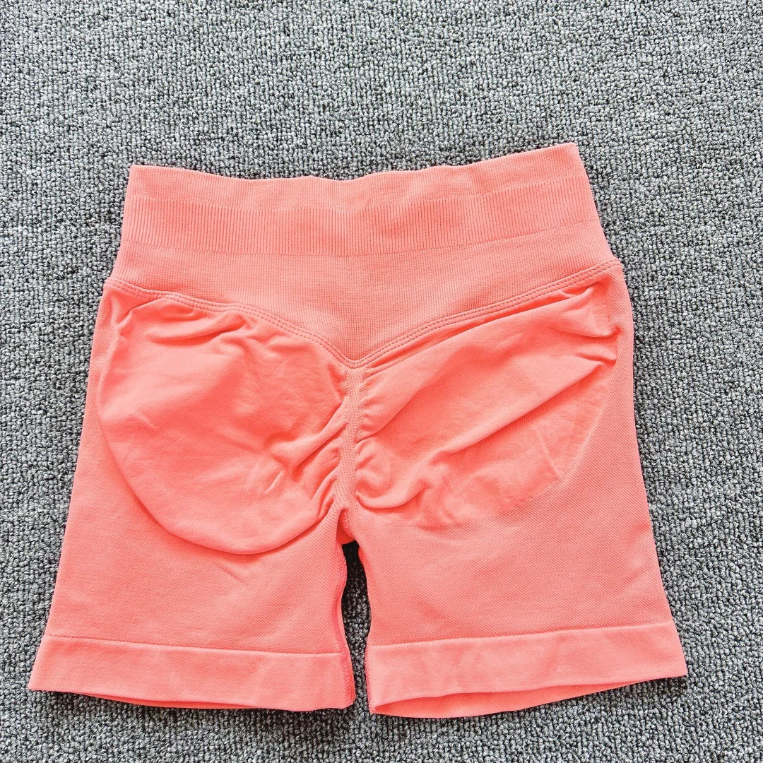 D LOGO Impact Seamless Fitness Peach Hip Sports Yoga Tight Pants Shorts