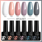 LILYCUTE 7ML 6PCS Neon Gel Nail Polish Set fluorescent Series Color Changing Semi Permanent Soak Off Manicure kit Nail Art Gel