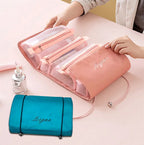 4 in 1 Cosmetic Bag For Women Zipper Mesh Separable Cosmetics Pouch Ladies Foldable Nylon Bag Rope Makeup Bag Kosmetyczka