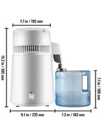 SucceBuy 4L Water Distiller Purifier Filter Dispenser Heating Drinking Bottle Softener 304 Stainless Steel Home Appliance