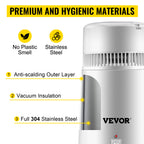 SucceBuy 4L Water Distiller Purifier Filter Dispenser Heating Drinking Bottle Softener 304 Stainless Steel Home Appliance
